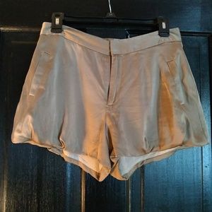 Nanette Lepore silk shorts in bronze/taupe